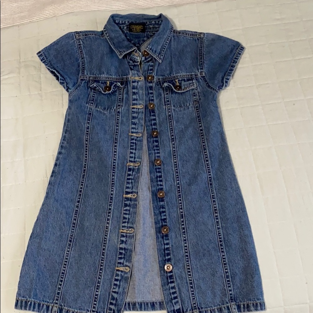 Denim button up dress